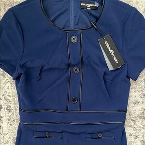 Karl Lagerfeld Royal Blue Buttoned Dress